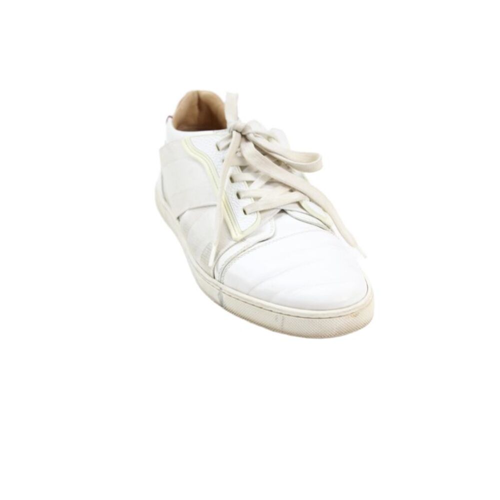 Christian Louboutin Womens Leather Cap Toe Low Top Sneakers Shoes White Size 9